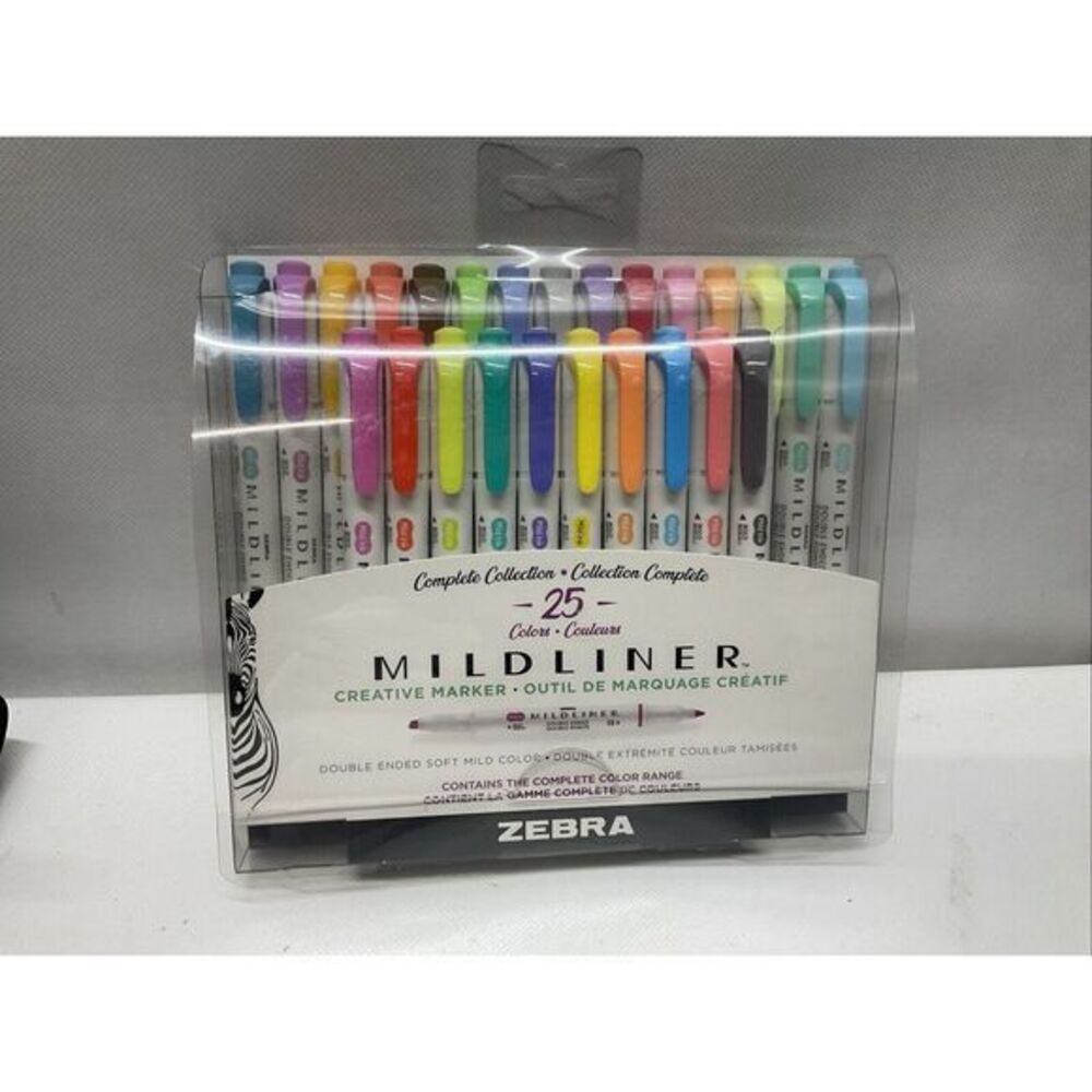25 MILDLINER CREATIVE MARKER DOUBLE ENDED SOFT MARKERS - BULLET &‎ CHISEL TIPS